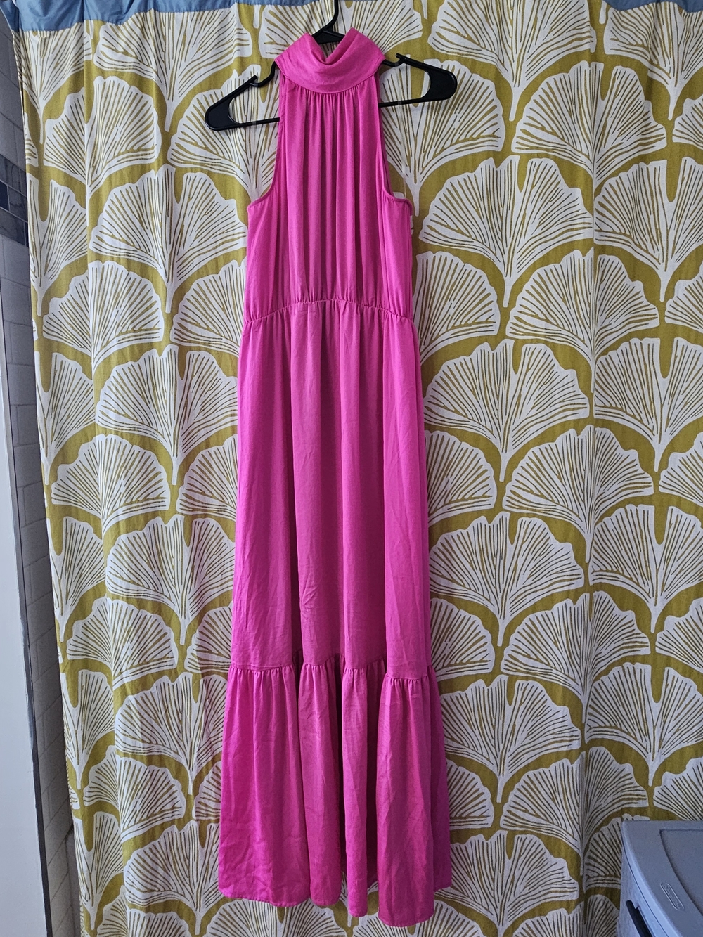 Worthington Hot Pink Sleeveless Halter Maxi Dress